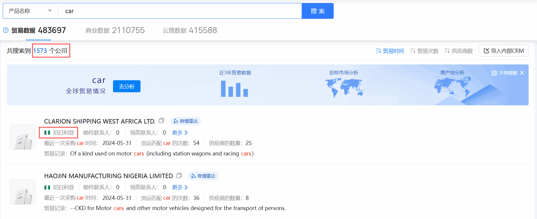 海关数据,尼日利亚海关数据,evo真人视讯海关数据